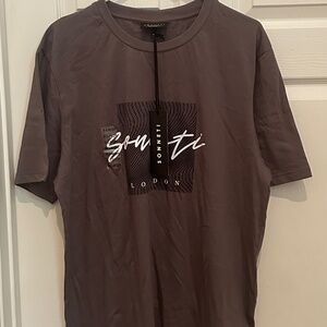 Men's Sonneti Script Logo T-Shirt Gray X-Large